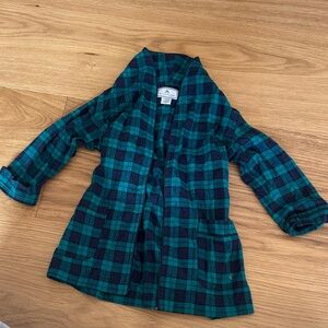 Petite Plume Green and Black Plaid Robe